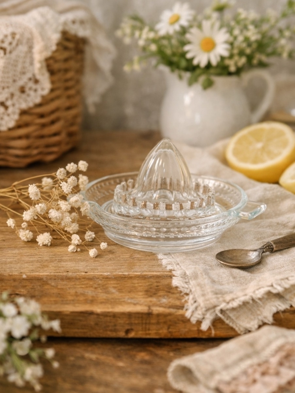 Clear Glass Citrus Juicer - Classic Kitchen Reamer